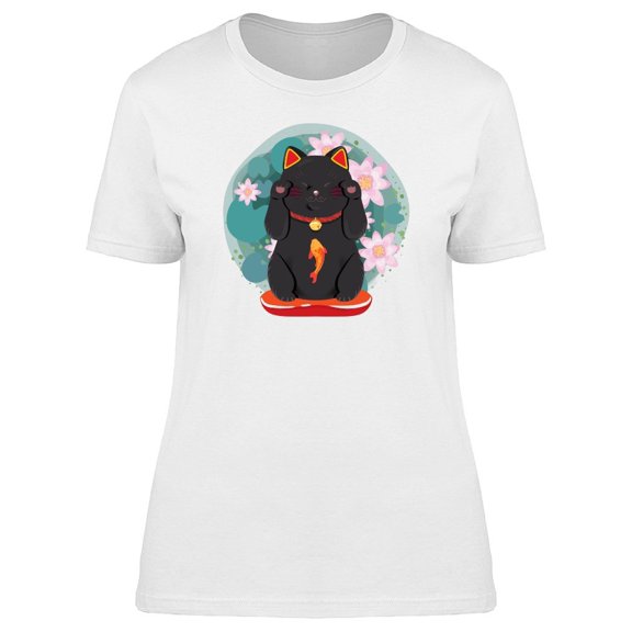 Maneki Neko Floral Kitten Tee Women's -Image by Shutterstock