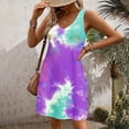 thumbnail image 4 of LYXSSBYX Summer Dresses for Women 2024 Women's Casual With Pockets Summer Boho Beach Dress T-Shirts Dress V Neck Loose Tank Dresses, 4 of 4