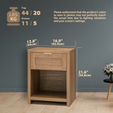 "ARKANTOS Nightstand Set of 2, Rustic Oak Nightstands with Drawers, Compact 16.9"" x 13.7" - Walmart.com