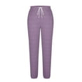 thumbnail image 7 of aidice Pajama Pants for Women Drawstring High Waisted Ribble Knitted Comfy Homewear Trousers with Pockets, 7 of 7