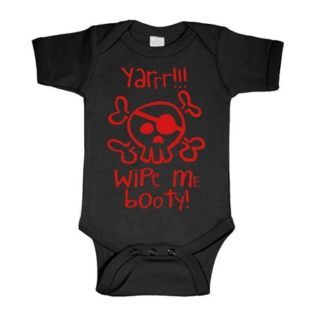 Pirate Funny Infant Bodysuit - WIPE ME BOOTY arrrr pirate baby outfit - Cotton Infant Bodysuit