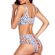 thumbnail image 2 of Traje de baño de dos piezas con estampado de bikini dividido para aventuras acuáticas, talla P2 XL, estilo étnico chic, 2 of 5