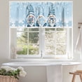 thumbnail image 4 of Blue Cute Valances for Windows, 54 x 18in, Christmas Gnome with Gifts Snowflake Xmas Tree Rod Pocket Kitchen Valance Curtain Light Filtering Window Treatments for Living Room Bedroom, 1 Panel, 4 of 7