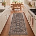 thumbnail image 5 of KUETH 2x3 Machine Washable Vintage Vintage Style Accent Rug, Soft Low Pile Non Slip Backing Rug, Warm Charcoal Rug for Entryway Bedroom Kitchen, 5 of 5