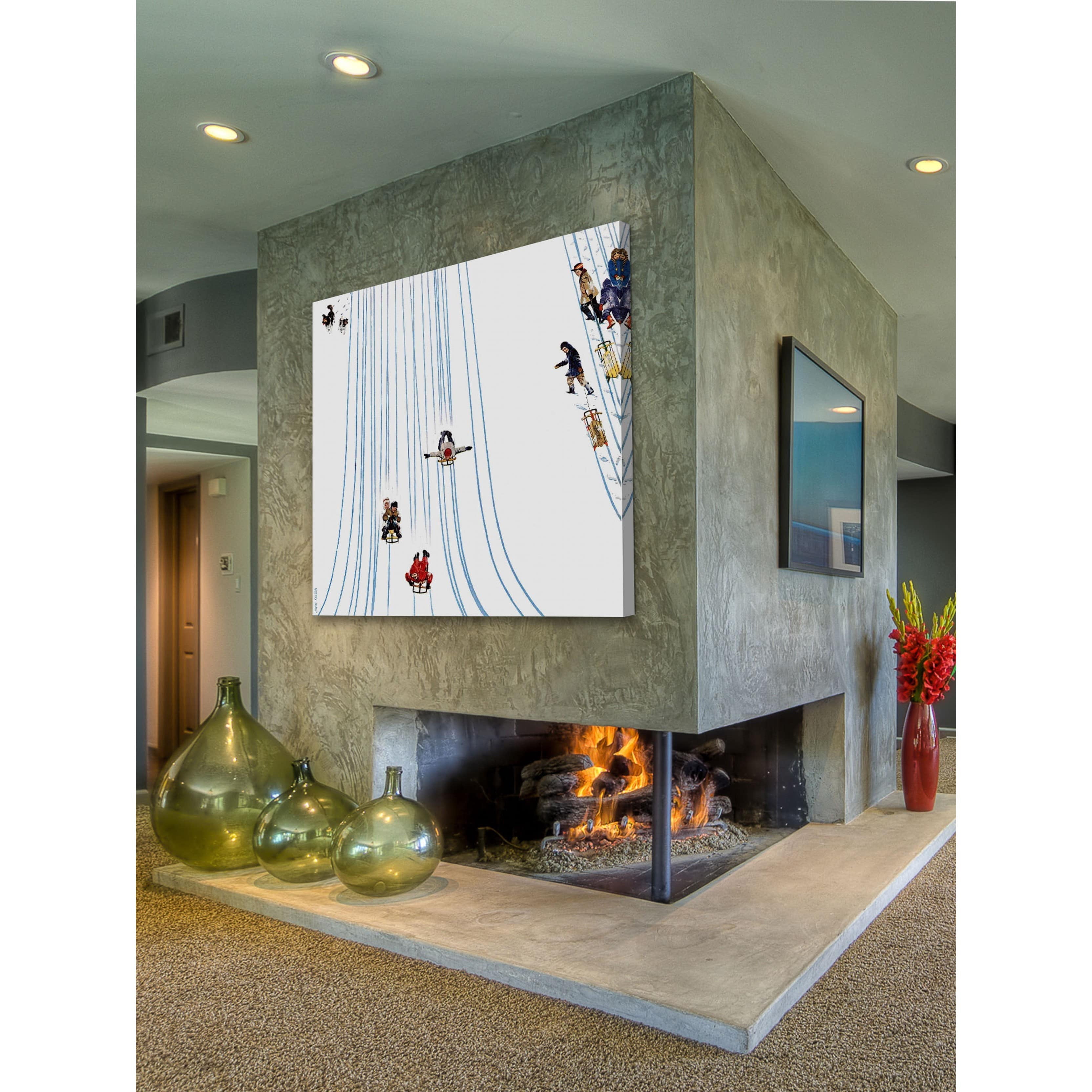 Marmont Hill Sledding Designs in the Snow by John Falter Painting Print on Canvas