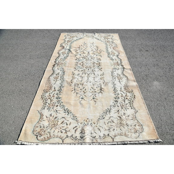 Vintage Rug, Turkish Rugs, Oushak Rug, 4.9x8.6 ft Large Rug, Anatolian Rug