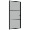 thumbnail image 3 of vidaXL Black Matt Glass Aluminum Interior Door Single Door 40.4x79.3 Inch 1.4 Inch Thickness, 3 of 6