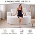 thumbnail image 3 of Leumius Oversized Round Chaise Lounge Sofa,Upholstered Lounge Chair with 2 Pillows and Cupholders,Boneless Sofa Couch with Memory Foam,Deep Seat Sleeper Chair for Living Room,No Assembly,White, 3 of 9