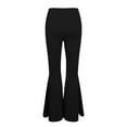 thumbnail image 3 of Chbgutlmr Flare Leggings for Women Fall Comfy Mid Rise Waist Slim Stretch Casual Trousers Solid Color, 3 of 5