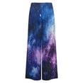 thumbnail image 6 of Galaxy Universe Women's Casual Wide Leg Pants Comfort Pockets Elastic Waist Loose Fit Pants, 6 of 7