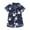 Dark Blue, variant on Odeerbi Toddler Girls 2 Piece Pajamas Set Cartoon Satin Sleepwear Fashion Casual Short Sleeve Tops Turndown Neck Collar Botton Printed Shorts Sets Pink-1
