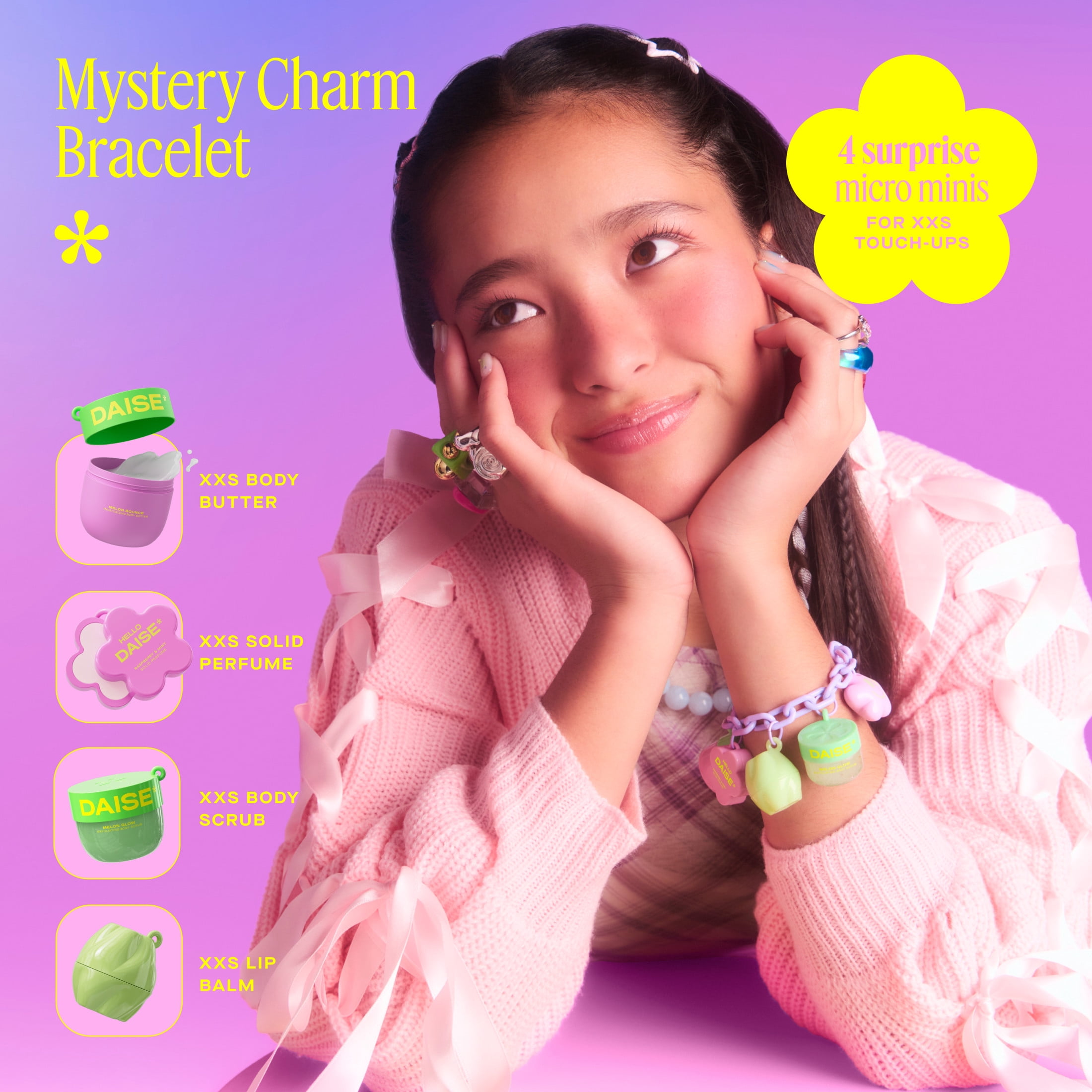 DAISE Mystery Charm Bracelet with Real Beauty Micro Minis, 9.3 g / 0.3 oz