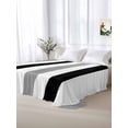 thumbnail image 5 of Black Gray Striped Twim XL Size Flat Sheet, Wrinkleproof & Fadeproof Cooling Flat Bed Sheet Only, Farmhouse Stripe Art Breathable Soft Bedding Top Sheets 66 x 102 Inches, 5 of 8