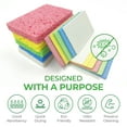 thumbnail image 4 of AIRNEX Compostable Cellulose Compressed Sponges, Multicolor Pop up Sponges for Dishes, Pack of 16, 4 of 6