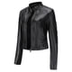 thumbnail image 5 of Chaquetas para mujer Slim Leather Stand Collar Zip Motocicleta Traje Cinturón Abrigo Chaqueta Tops Odeerbi ODB-3, 5 of 7
