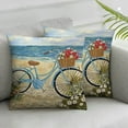 thumbnail image 7 of Blue Beach Bicycle Flower Basket Design by Sharon Lee Throw Pillow,  Multi-Color, 7 of 7
