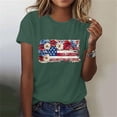 thumbnail image 7 of Zynoxe Womens T Shirts Independence Day Patriotic Short Sleeve Graphic Tees Casual Round Neck Going Out Summer Tops Tee (#03 Green,M), 7 of 7
