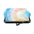 thumbnail image 3 of Lady Leather Wallet Zero 4.13 X 4.52 In Three-Dimensional Buckle Design Small Portable Easy Opening And Closing Lightgrey Tie-Dye Background Vibrant Colors And Swirling (3), 3 of 5
