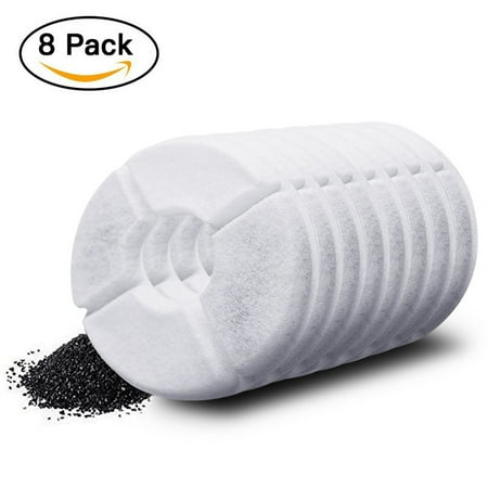 8 Pack Pet Flower Fountain Replacement Filters Premium Cotton Activated Carbon Pet Water Filter