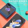 thumbnail image 3 of Compatible with Samsung Galaxy Z Flip 7 FE / Samsung Galaxy Z Flip 6 Case, with Spring Hinge Protection + 360 Degree Rotating Ring Kickstand, Heavy Duty Hard PC Phone Cover, Blue, 3 of 6
