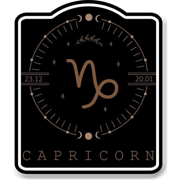 Capricorn Zodiac Sign Astrology Horoscope BLACK Aluminum Composite Sign, 20"x24"