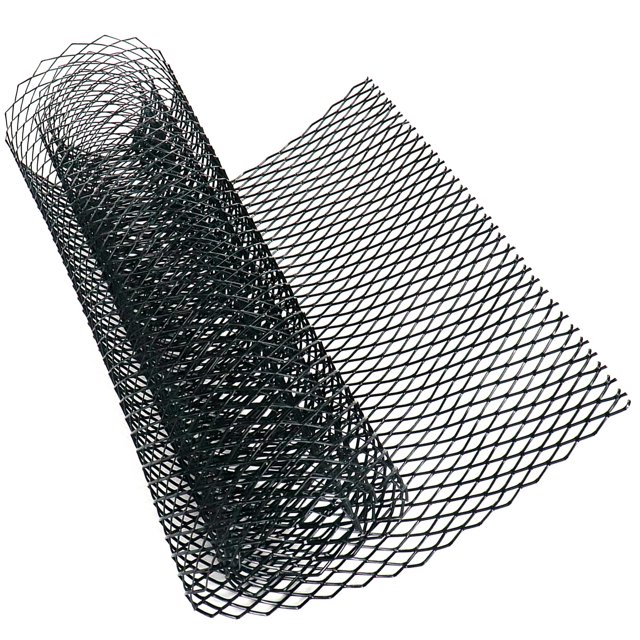 Modengzhe Hoja De Malla Para Parrilla De Coche De 40 X 13 Pulgadas Rollo De Malla De Rejilla Multifuncional De Aleación De Aluminio Pintado En Negro Rejillas De Forma Romboidal De 10 X 20 Mm