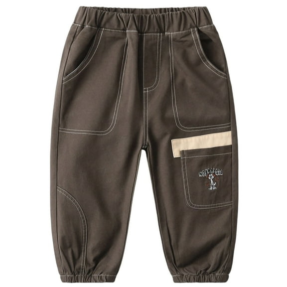 Toddler Boy's Pants Elastic Waist Jogger Cargo Trousers Child Loose Stylish Breathable Outdoor Pants