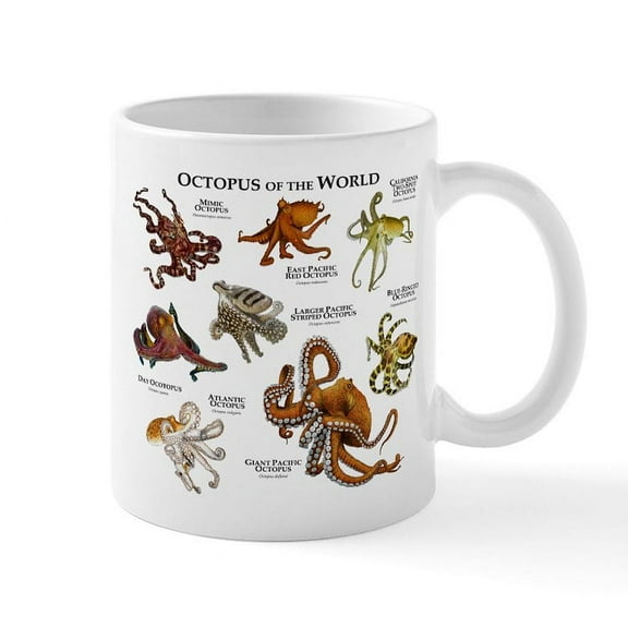 CafePress - Octopus Of The World Mug - 11 oz Ceramic Mug - Novelty Coffee Tea Cup