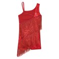 thumbnail image 4 of Sywiyi Girls Shiny Diamonds Tassel Fringe Latin Jazz Dance Dress Salsa Samba Rumba Cha Cha Tango Red 8, 4 of 5