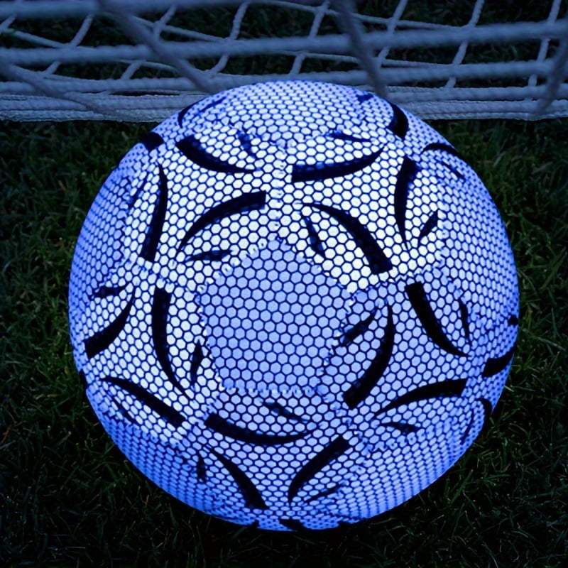 Glow in Dark Soccer Ball - 1pc Professional Night Match TPU Football Size 4/5, Great Choice for Adult Unisex, Ideal for Night & Beach Parties, Perfect for Holiday Gift with Pump &  Needle