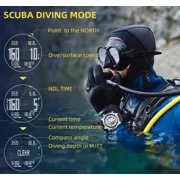 NORTH EDGE Computer 47mm Digital Diving & Outdoor Sport Wristwatch, Stainless Steel, White Face
