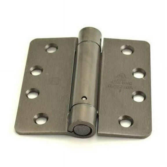 Hager 1251410D.1 4 x 4 in. Full Mortise Single Acting 0.25 in. Radius Corner Spring Hinge, No. 050275 Black Nickel
