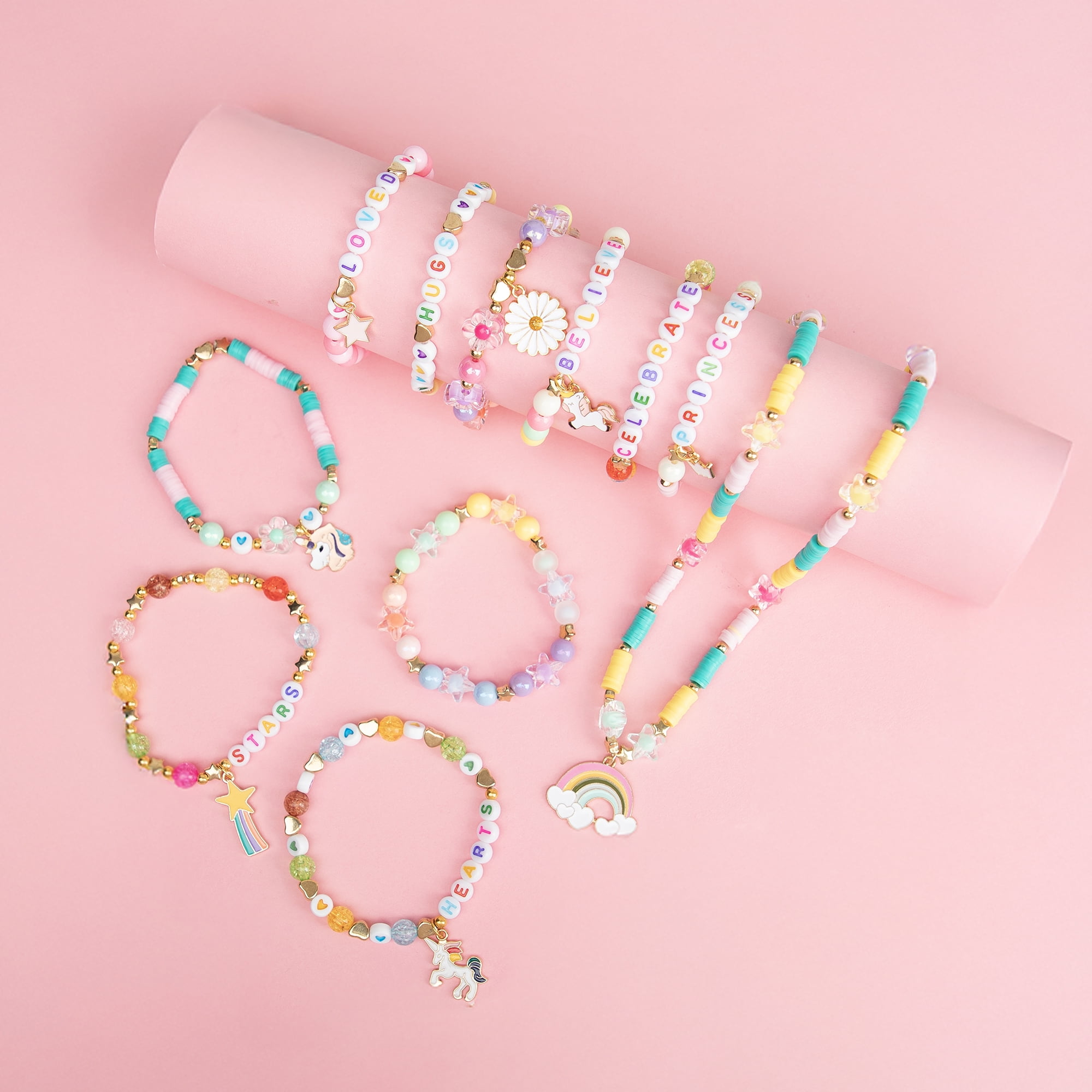 Cousin DIY Jewelry Making Kit: Heishi Clay Beads, Letter Beads, Charms & Supplies, 1338 Pieces