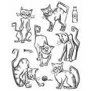 Tim Holtz Cling Stamps 7"X8.5"-Crazy Cats