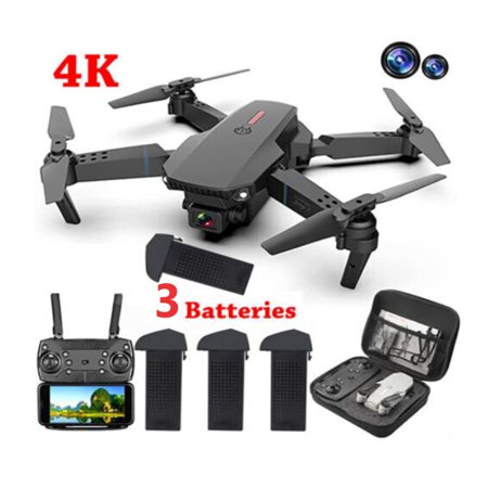 Jahy2Tech Big Deal E88 Tengl RC Drone HD Camera Fast Charging 6-Axis Gyro LED Light ABS Material - Suitable for Beginners