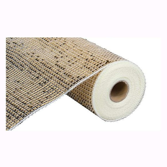 10" Wide Poly Mesh Roll Deluxe Wide Foil Cream Metallic Wide Strips Of Gold Foil Use For Bows, Garland / Gift Wrap : RE134172