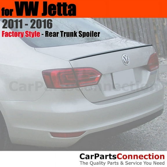 Trunk Spoiler Compatible With 2011 2012 2013 2014 2015 2016 2017 2018 Volkswagen Jetta Sedan Factory Style Lip Painted Color L041 Black No Drill Install