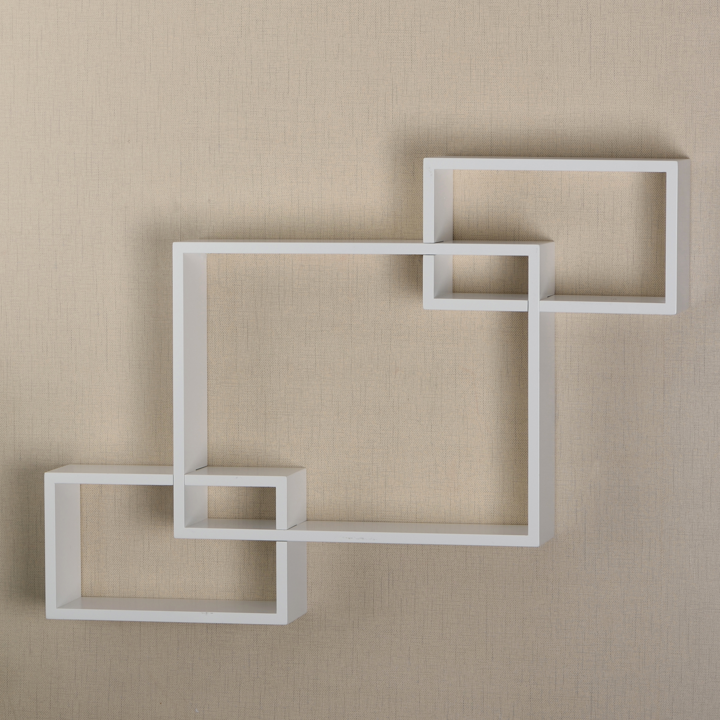 V-Light White Interlocking Cube Wall Shelf, 3 pack