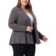 thumbnail image 4 of Agnes Orinda Women's Plus Size Blazer Button Notch Panel Ruffle Peplum Blazers 5X Gray, 4 of 6