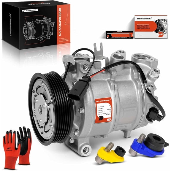 A-Premium Air Conditioner AC Compressor with Clutch Compatible with Audi A4 2015-2019, A4 Allroad 2019-2023, A4 Avant 2015-2019, Q7, A5, A5 Cabriolet, A5 Sportback, A6, A6 Allroad, A7 Sportback, Q8