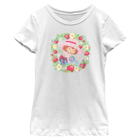 Girl's Strawberry Shortcake Flower Wreath  Graphic T-Shirt
