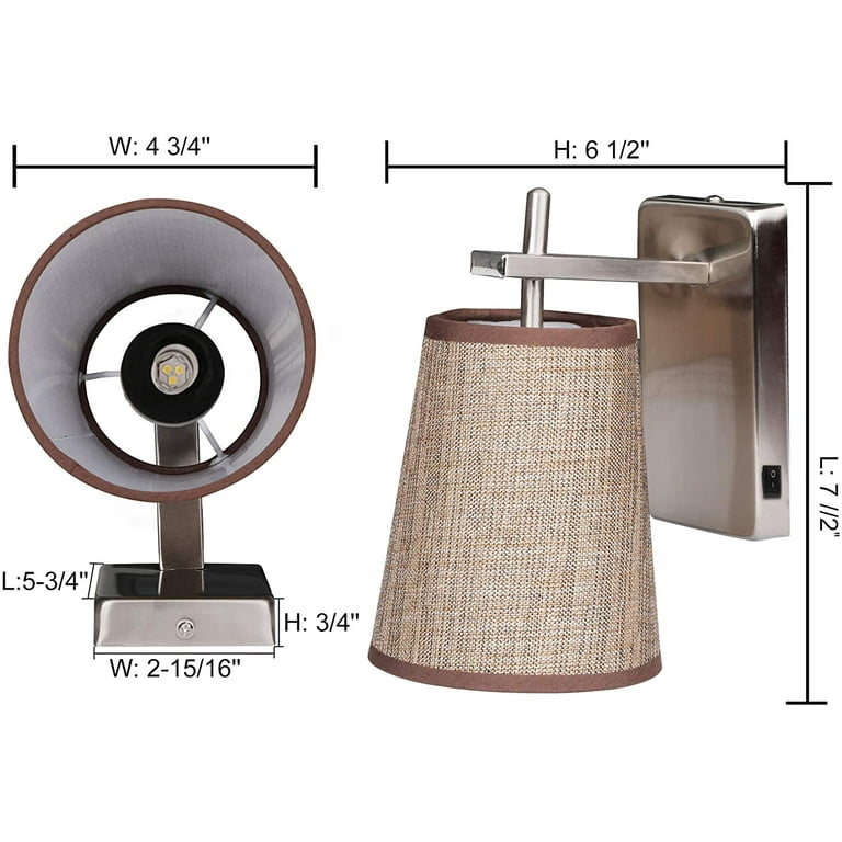 Facon LED RV Fabric Light Fixture with Flared Wall Sconce Shade