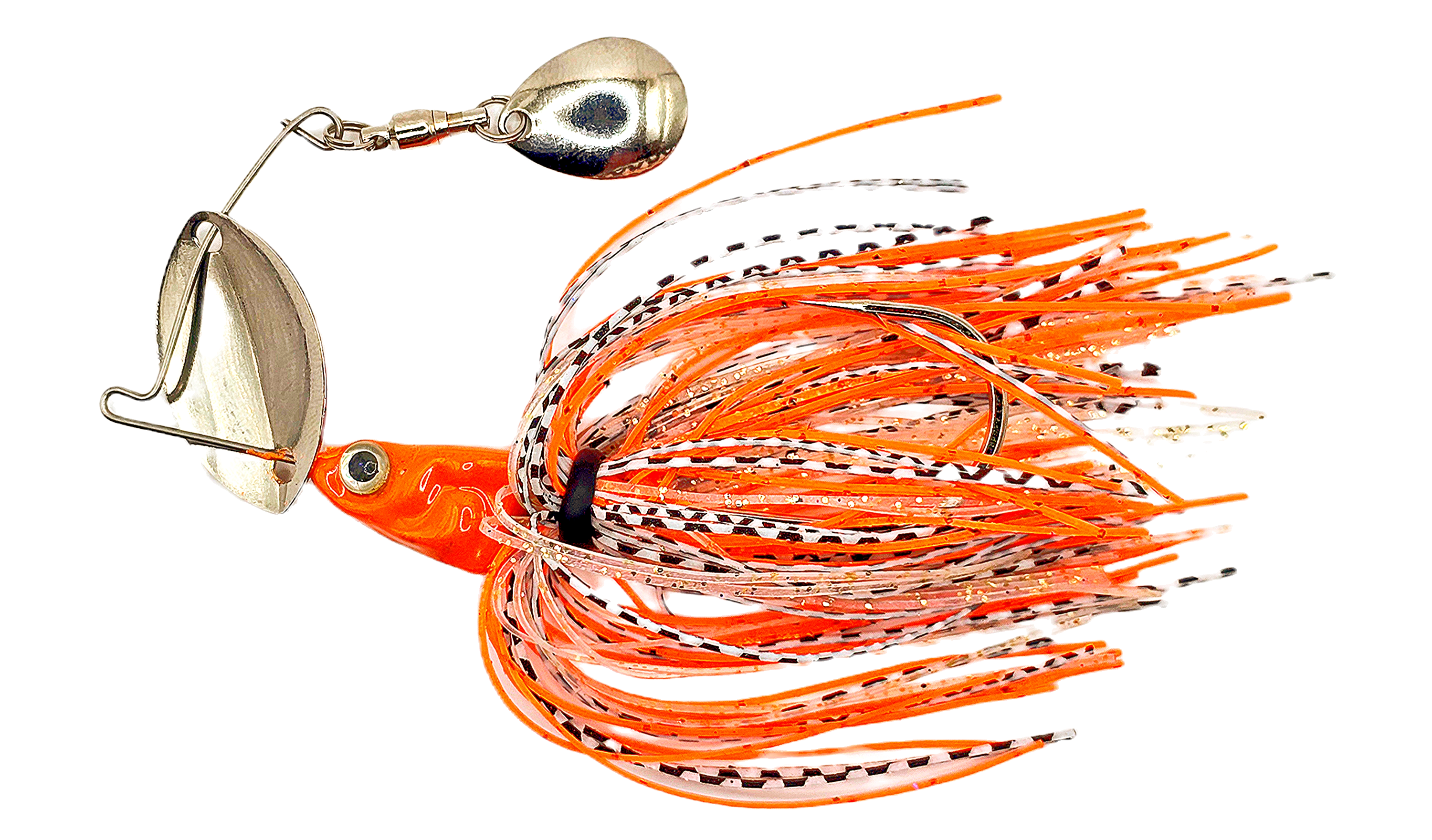 Shakin’ Shad 1/2 oz Dreamsickle Bladed Jig / Colorado Spinner Blade for Flash & Vibration / Weedless Hybrid Fishing Lure Cuts Through Grass / Scented Bass Bait / Game Changer Bladed Baits