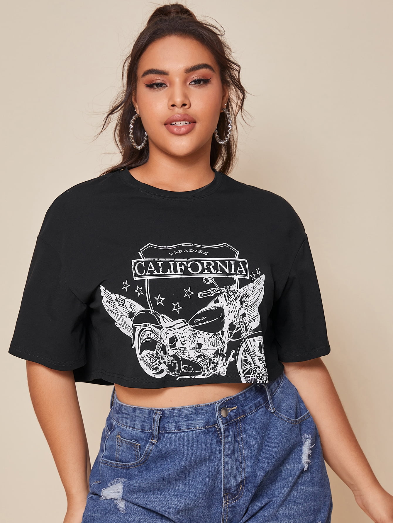 Women's Plus Size Graphic Print Drop 