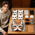 thumbnail image 4 of Cat Mask Craft Set All Ages Diy Painting Supplies for Halloween Creative Party Activities, 4 of 6