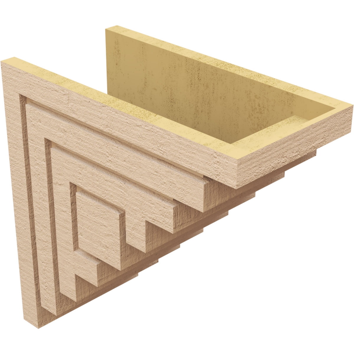 9"W x 18"D x 18"H Classic Landon Rough Cedar Woodgrain TimberThane Corbel, Primed Tan