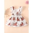 thumbnail image 3 of Baby Girls Easter Dress Newborn Rabbit Pattern Printed Open Back Tie-up Flying Sleeve Dresses, 3 of 7