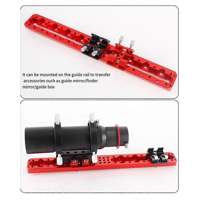 Multi-function finder scope dovetail slot with locking screw guide scope adapter bracket compatible with astronomical telescopes, red
