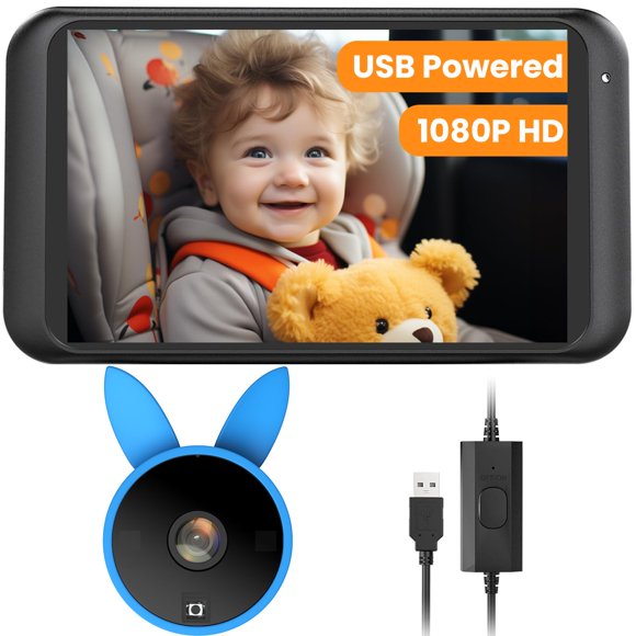 Cámara para Auto de Bebé Babyvue BV2 4.5" 1080P Alimentada por USB