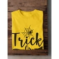 thumbnail image 3 of Trick Or Trear. Spider And Broom T-Shirt Men -Image by Shutterstock, Male Large, 3 of 4